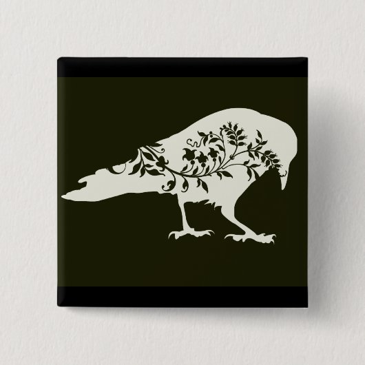 Raven Vierkante Button 5,1 Cm (Voorkant)