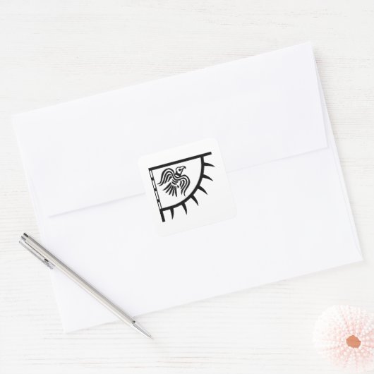 Raven Viking Banner Vierkante Sticker (Envelop)