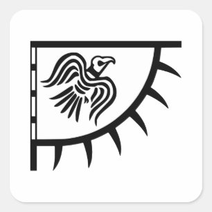 Raven Viking Banner Vierkante Sticker