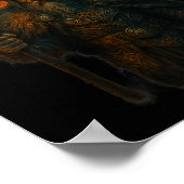 Raven Viking Halloween Design Noorse tovenaar maan Poster (Hoek)