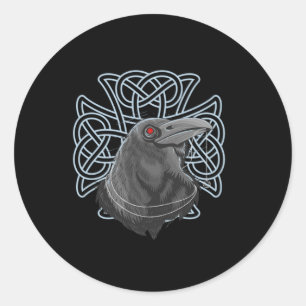 Raven Viking Warrior Norse Mythology Valhalla Gift Ronde Sticker