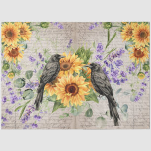 Raven & Vintage Geïnspireerde Zonnebloemen Tissuepapier