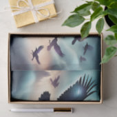 Raven vliegend storm Decouapge Tissuepapier (Geschenk)