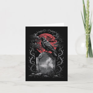 Raven Vogel Gotische Raven Kunst Kerkhof Fantasie Kaart