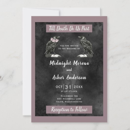 Raven Vogels Tot de Dood Ons Scheidt Zwart Paars Kaart (Voorkant)