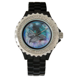 RAVEN VOLLEDIG MOON NACHT VLICHT HORLOGE