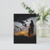 Raven-vrouw Briefkaart (Staand voorkant)