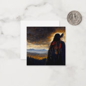 Raven-vrouw Notitiekaartje (Voorkant / Achterkant in situ)