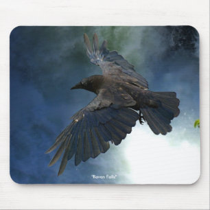 RAVEN & WATER HERFST Natuur & Wildlife Mousepad Muismat