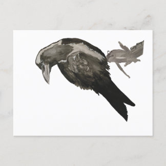 Raven Watercolor Postcard Briefkaart