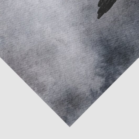 Raven Waterverf Tissuepapier (Detail)