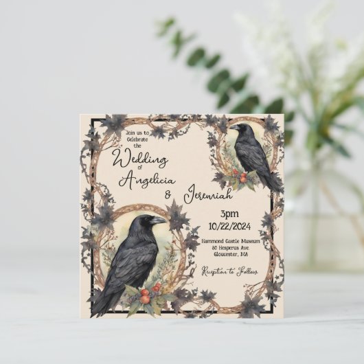 Raven Wedding Kaart (Staand voorkant)