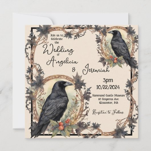Raven Wedding Kaart (Voorkant)