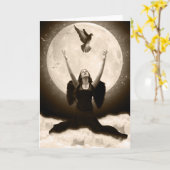 Raven Wenskaart Kaart (Gele Bloem)