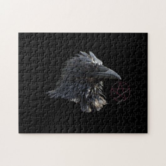Raven Wiccan Pentakel Gotische Puzzel (Horizontaal)
