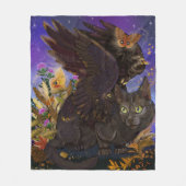 Raven Winged Autumn Magic Cat Fleece Deken (Voorkant)