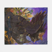 Raven Winged Autumn Magic Cat Fleece Deken (Voorkant (Horizontaal))
