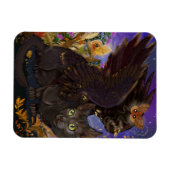 Raven Winged Autumn Magic Cat Magneet (Horizontaal)