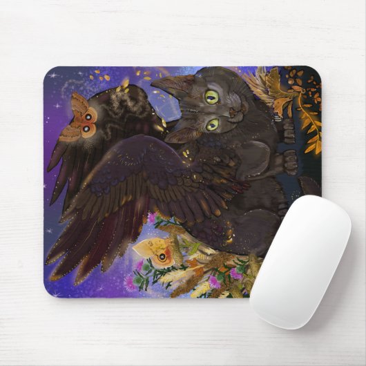 Raven Winged Autumn Magic Cat Muismat (Met muis)