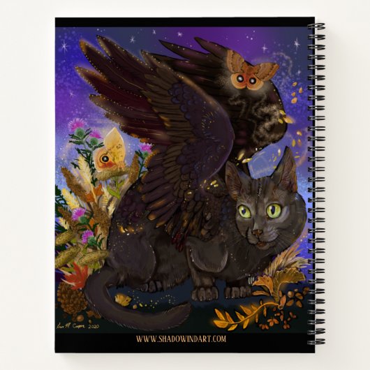 Raven Winged Autumn Magic Cat Notitieboek (Achterkant)