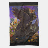 Raven Winged Autumn Magic Cat Theedoek (Verticaal)