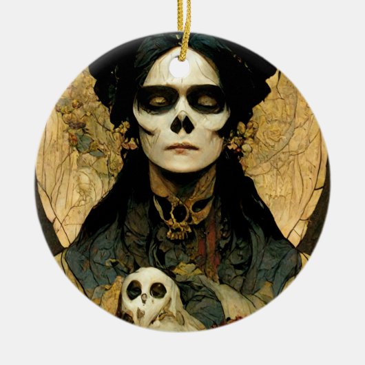 Raven Witch 2 Fantasy Horror Gothic Gothic Keramisch Ornament (Voorkant)