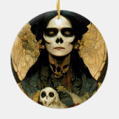 Raven Witch 2 Fantasy Horror Gothic Gothic Keramisch Ornament (Achterkant)