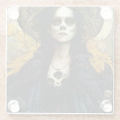 Raven Witch 3 Fantasy Horror Gothic Gothic Glazen Onderzetter (Achterkant)