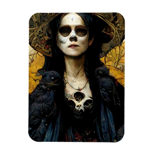 Raven Witch 3 Fantasy Horror Gothic Gothic Magneet (Verticaal)