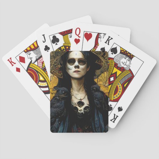 Raven Witch 3 Fantasy Horror Gothic Gothic Pokerkaarten (Achterkant)
