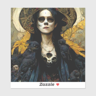 Raven Witch 3 Fantasy Horror Gothic Gothic Sticker