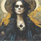 Raven Witch 3 Fantasy Horror Gothic Gothic Sticker (Voorkant)