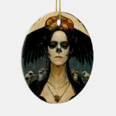 Raven Witch 4 Fantasy Horror Gothic Gothic Keramisch Ornament (Rechts)