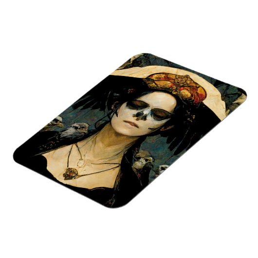 Raven Witch 4 Fantasy Horror Gothic Gothic Magneet (Linkerzijde)