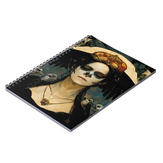 Raven Witch 4 Fantasy Horror Gothic Gothic Notitieboek (Linkerzijde)