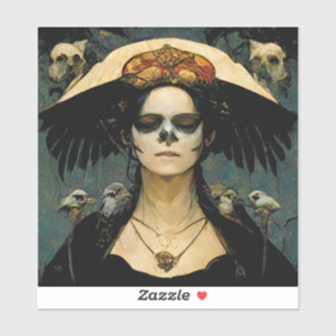 Raven Witch 4 Fantasy Horror Gothic Gothic Sticker