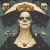 Raven Witch 4 Fantasy Horror Gothic Gothic Sticker (Voorkant)