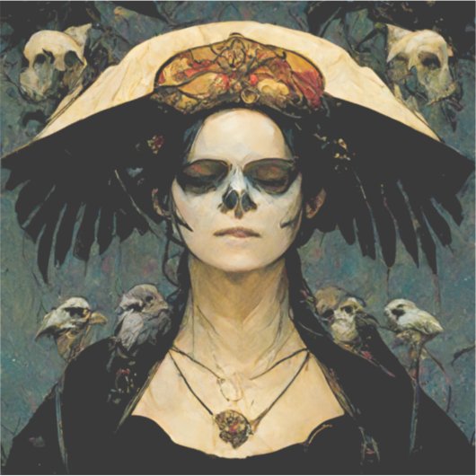 Raven Witch 4 Fantasy Horror Gothic Gothic Sticker (Voorkant)