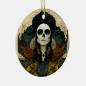 Raven Witch Fantasy Horror Gothic Gothic Keramisch Ornament (Rechts)