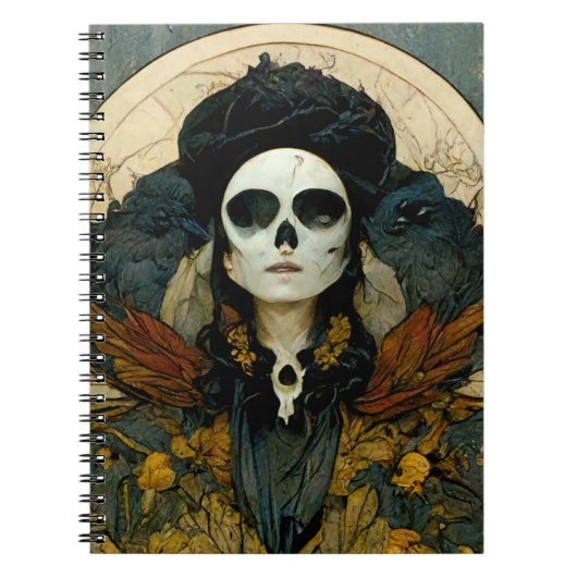 Raven Witch Fantasy Horror Gothic Gothic Notitieboek (Voorkant)