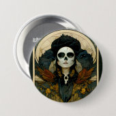 Raven Witch Fantasy Horror Gothic Gothic Ronde Button 7,6 Cm (Voorkant /achterkant)