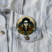 Raven Witch Fantasy Horror Gothic Gothic Ronde Button 7,6 Cm (In situ)