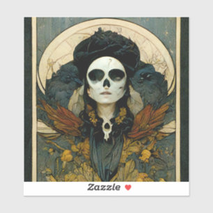 Raven Witch Fantasy Horror Gothic Gothic Sticker