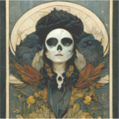 Raven Witch Fantasy Horror Gothic Gothic Sticker (Voorkant)