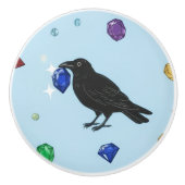 Raven with jewel door pull keramische knop (Voorkant)