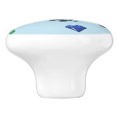 Raven with jewel door pull keramische knop (Zijkant)