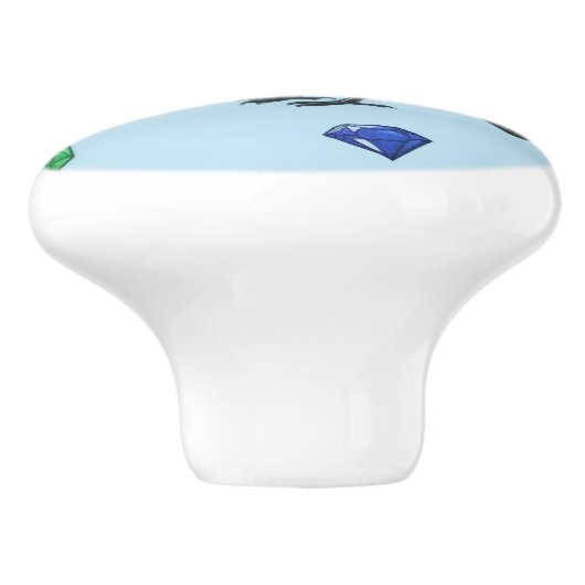 Raven with jewel door pull keramische knop (Zijkant)