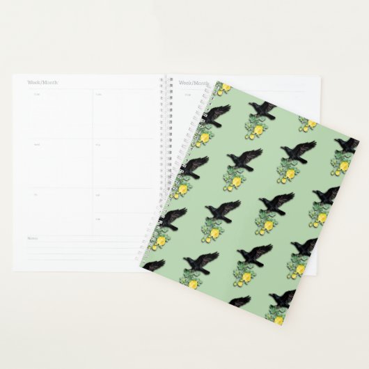 Raven with Yellow Rose Planner (Display)