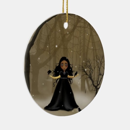 Raven Wood Kerstmis Keramisch Ornament (Rechts)