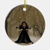 Raven Wood Kerstmis Keramisch Ornament (Voorkant)